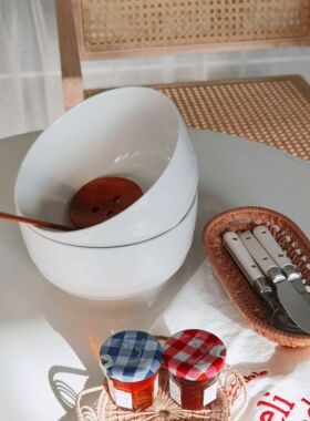 清仓面汤碗加高家用陶瓷吃饭的碗拉面碗纯白色韩式碗6寸汤碗餐具