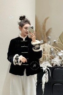 中高端女装清货2025年冬季款Butterfly+国风盘扣新中式羽绒服外套