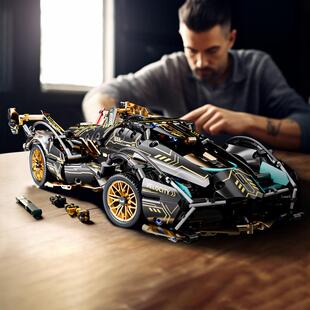 2026兰博基尼黑武士跑车拼装积木适用乐于高难度遥控汽车玩具礼物