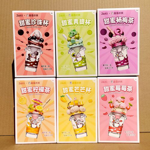 佳奇积木6105潮玩蜜雪冰城雪王甜蜜奶茶杯拼装幼儿园活动