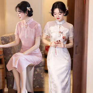 新中式改良旗袍新娘新款敬酒服订婚礼服领证登记女年轻款日常可穿