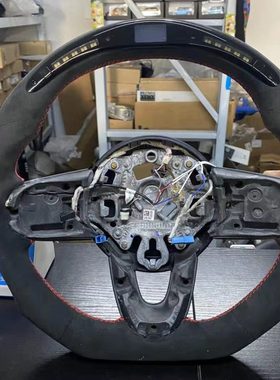 宝马迷你MINF56系列 R56I全系列LED翻毛皮碳纤维方向盘 支持置换