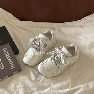 子女秋小白鞋 学生德训鞋 2026新款 百搭小众板鞋 爆款 小卤球球厚底鞋
