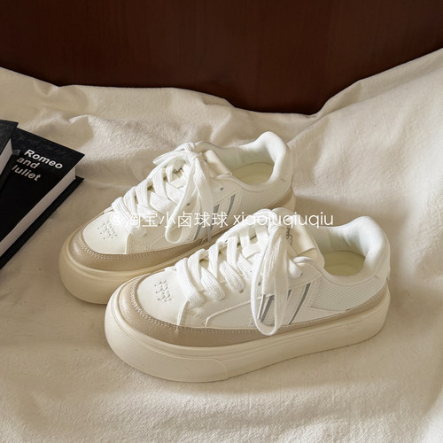 小卤球球 韩系厚底小白鞋子女款2026新款春季板鞋百搭学生面包鞋