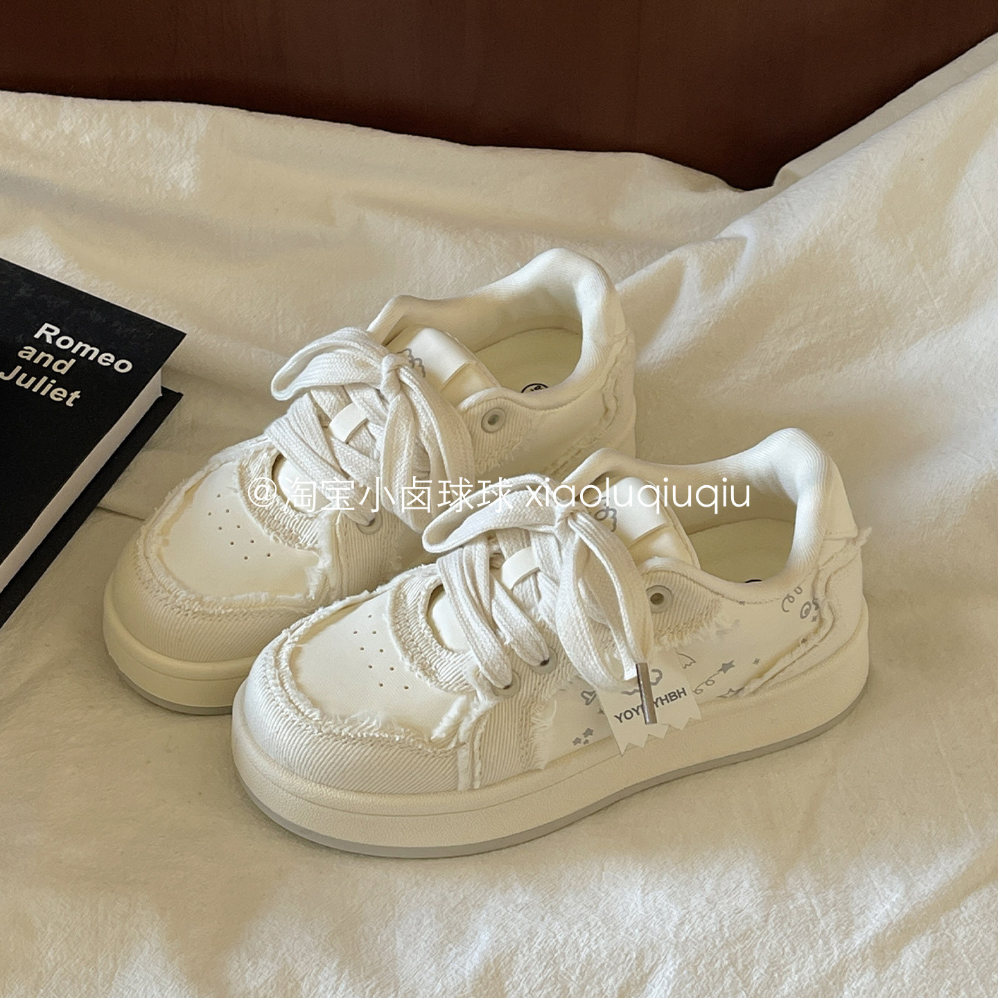小卤球球 厚底小白鞋2026新款休闲板鞋子女ins百搭小众帆布面包鞋,女鞋,休闲板鞋,淘宝优惠券,粉丝福利购,淘宝优惠卷