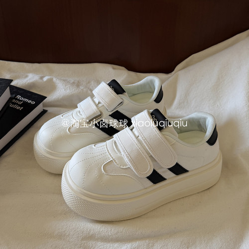 小卤球球贝壳头板鞋厚底小白鞋女款2026新款夏季百搭学生面包鞋子