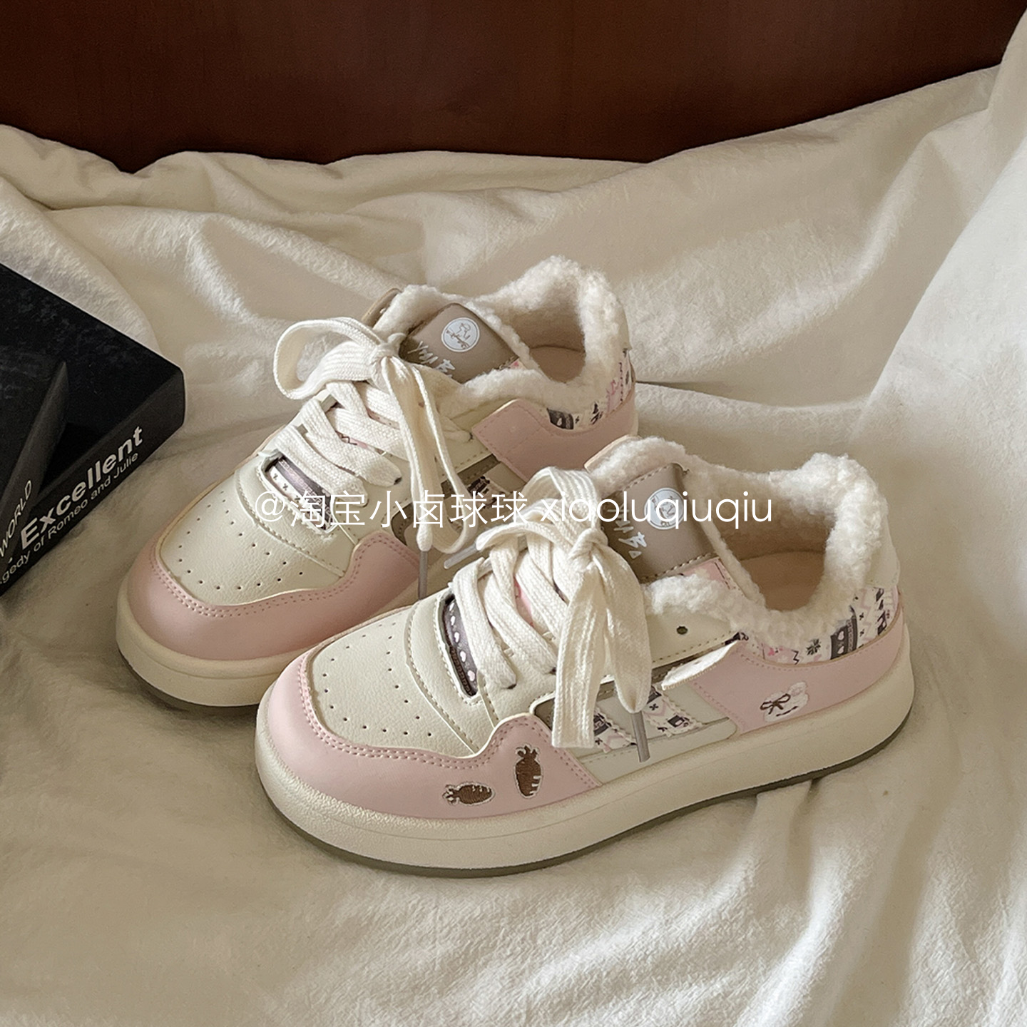 小卤球球秋冬加绒面包鞋小白鞋女款2025新款二棉鞋保暖休闲板鞋