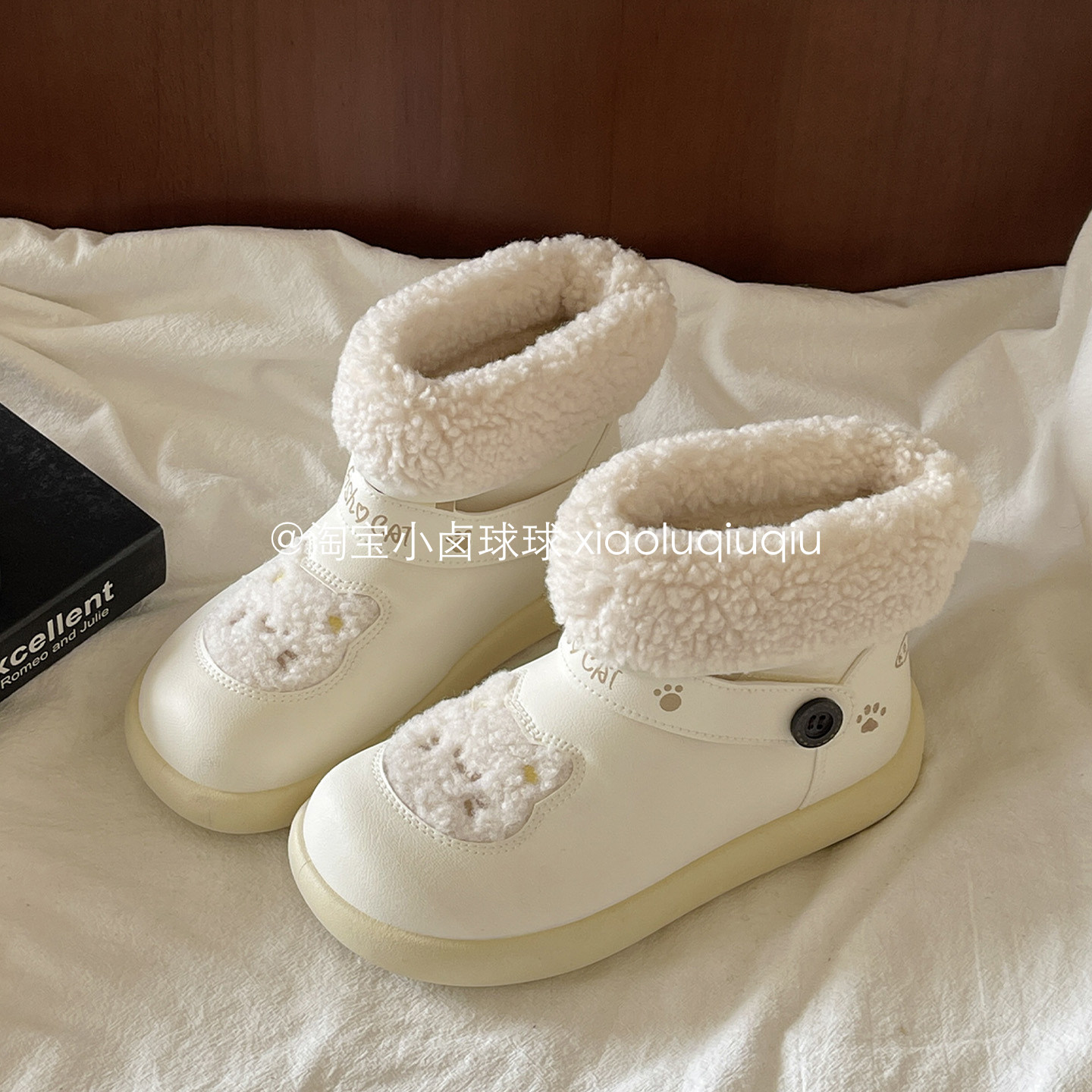 小卤球球加绒雪地靴2025新款保暖冬季女鞋二棉鞋可爱厚底板鞋爆款,女鞋,时尚雪地靴,淘宝优惠券,粉丝福利购,淘宝优惠卷