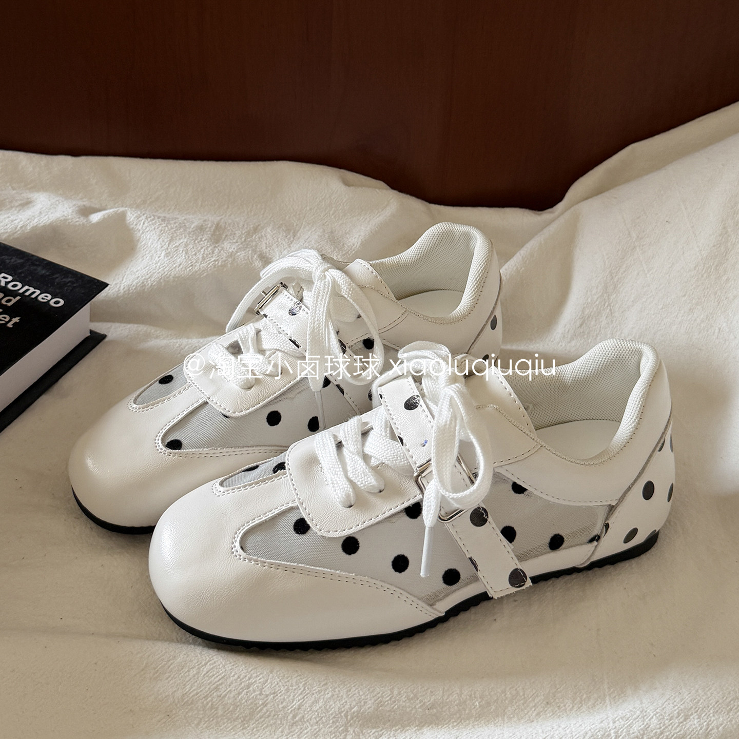 复古波点德训鞋网面小白鞋子女款2026新款夏季休闲鞋百搭学生板鞋