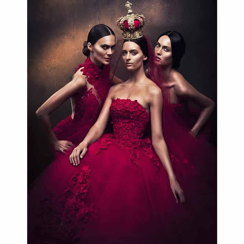 红色婚纱2019秋季新款一字肩结婚新娘礼服赫本公主梦幻长拖尾大码|ruв категории Женская одежда, Cвадебные платья, свадебное платье - от Buy2taobao.com для оказания профессиональной услуги покупки агента Taobao