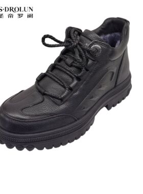 圣帝罗阑男鞋2024冬季新款厚底时尚短靴马丁靴男靴男棉鞋99123