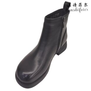 涵诗菲尔女鞋2024冬季新款软底短靴百搭防滑厚底棉靴瘦瘦靴23-55