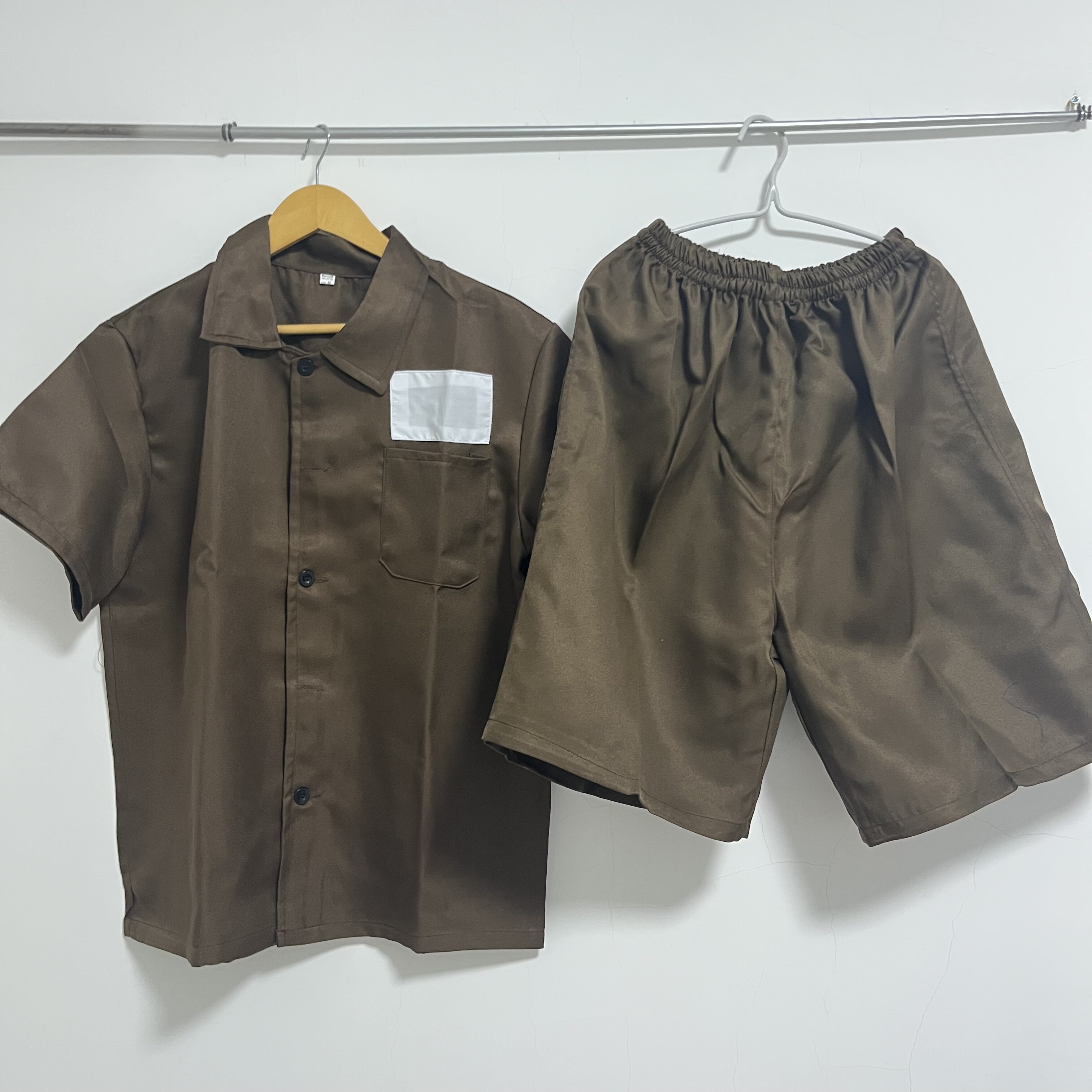 周润发同款囚服表演服装短袖短裤长袖长裤套装