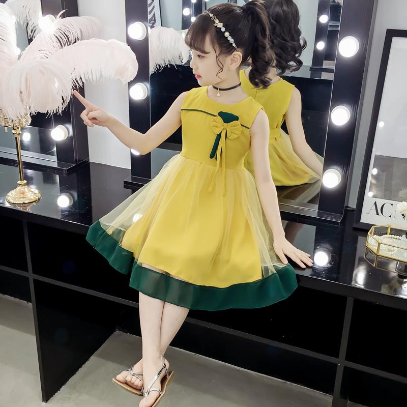 女童雪纺夏装5洋气6 7 8公主裙子有赠品
