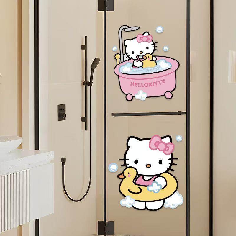 凯蒂猫贴纸客厅卧室卫生间玻璃门贴画宿舍墙面贴纸房间门装饰贴纸,家居饰品,软装墙贴,淘宝优惠券,粉丝福利购,淘宝优惠卷