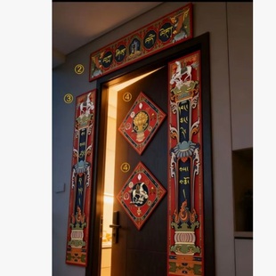 2026火马新年藏式新款六字真言对联吉祥藏文门贴西藏民族春节藏族