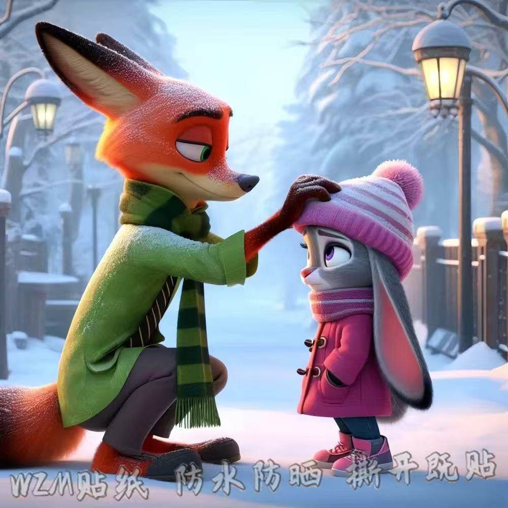 疯狂动物城兔朱迪狐尼克浪漫海报贴画卧室儿童房学生宿舍墙面贴纸,家居饰品,软装墙贴,淘宝优惠券,粉丝福利购,淘宝优惠卷