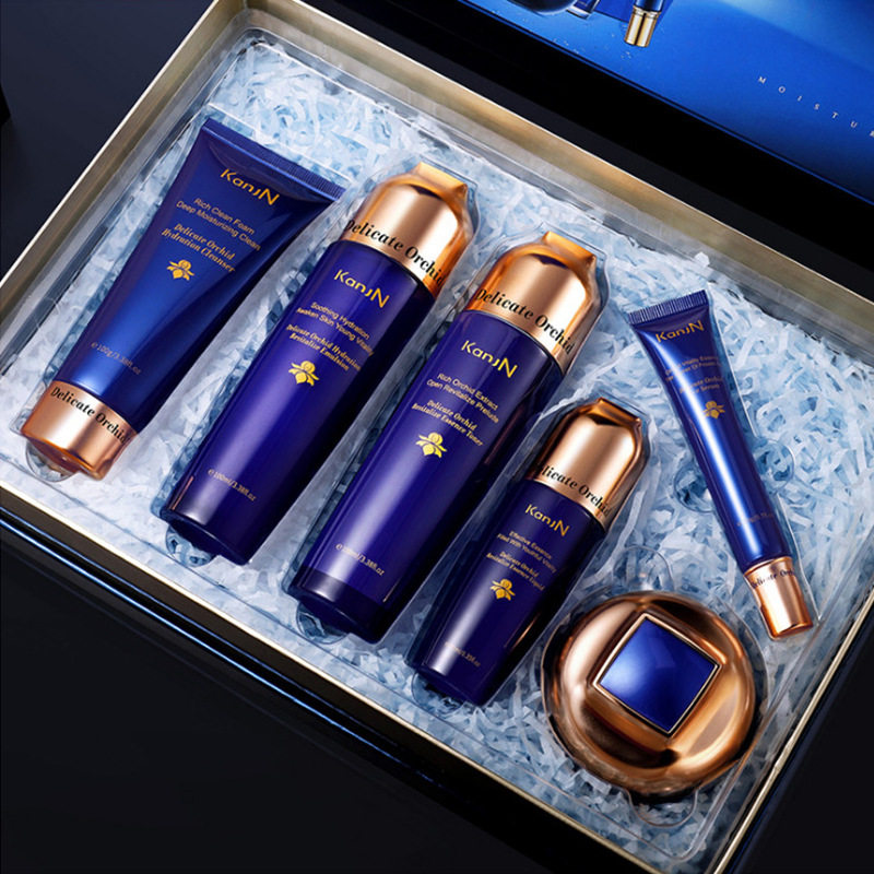 韩佳妮娇嫩兰花补水六件套滋润护肤品套装保湿提亮修复紧致淡纹