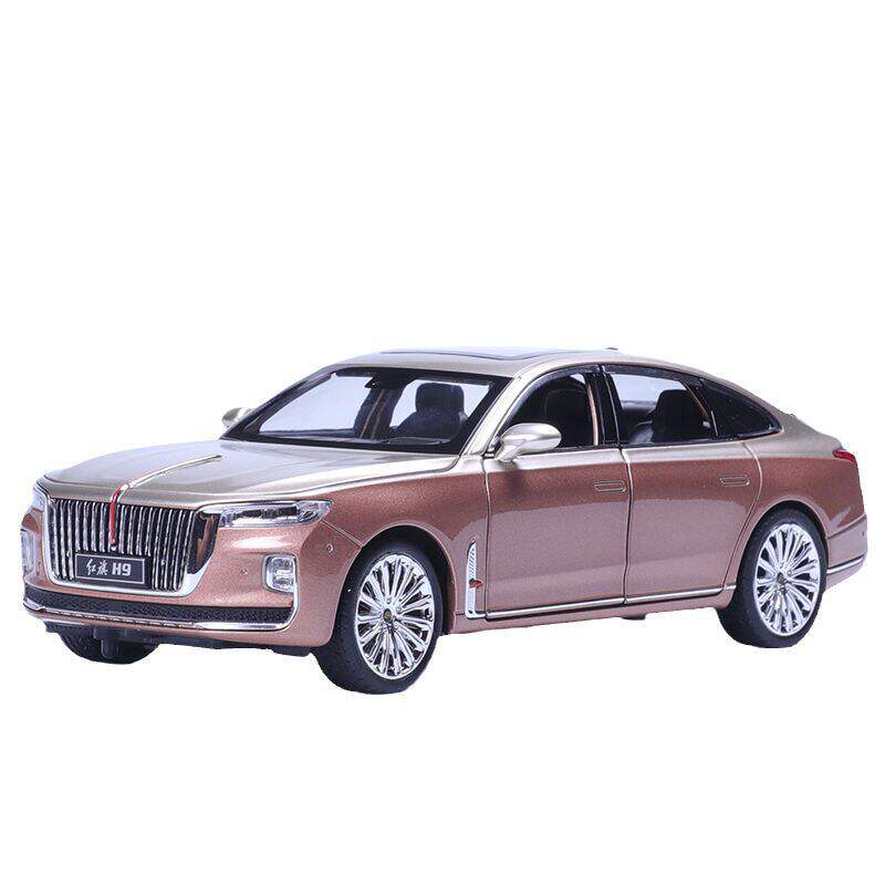 红旗H9合金车模1:24汽车模型盒装摆件儿童玩具车模热销厂