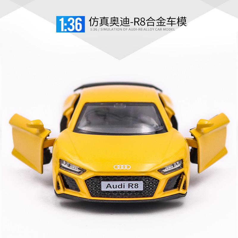 马珂垯1:36合金奥迪跑车转向避震可开门仿真玩具汽车模型收藏
