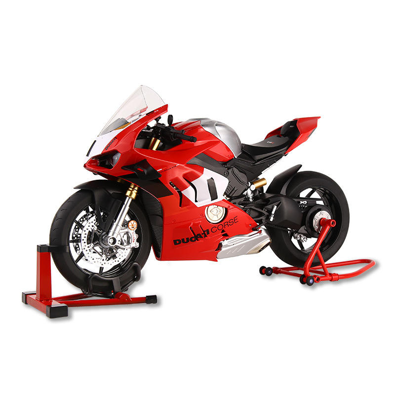 盒装v4R喷雾版摩托车1:6仿真合金车模型声光男儿童玩具