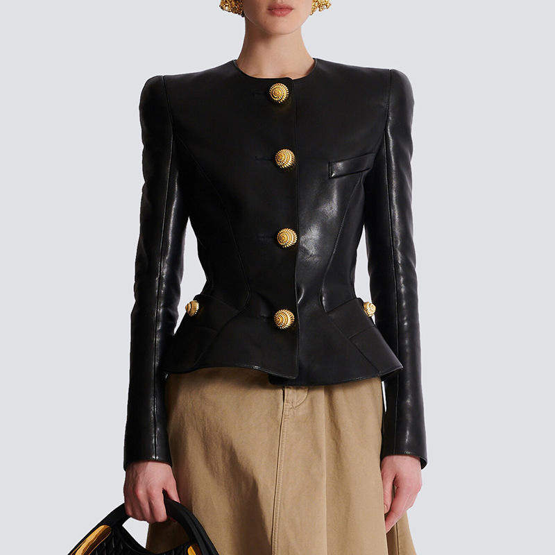 2025秋季高级感欧美街头机车风气质设计感皮衣外套女短外套单件