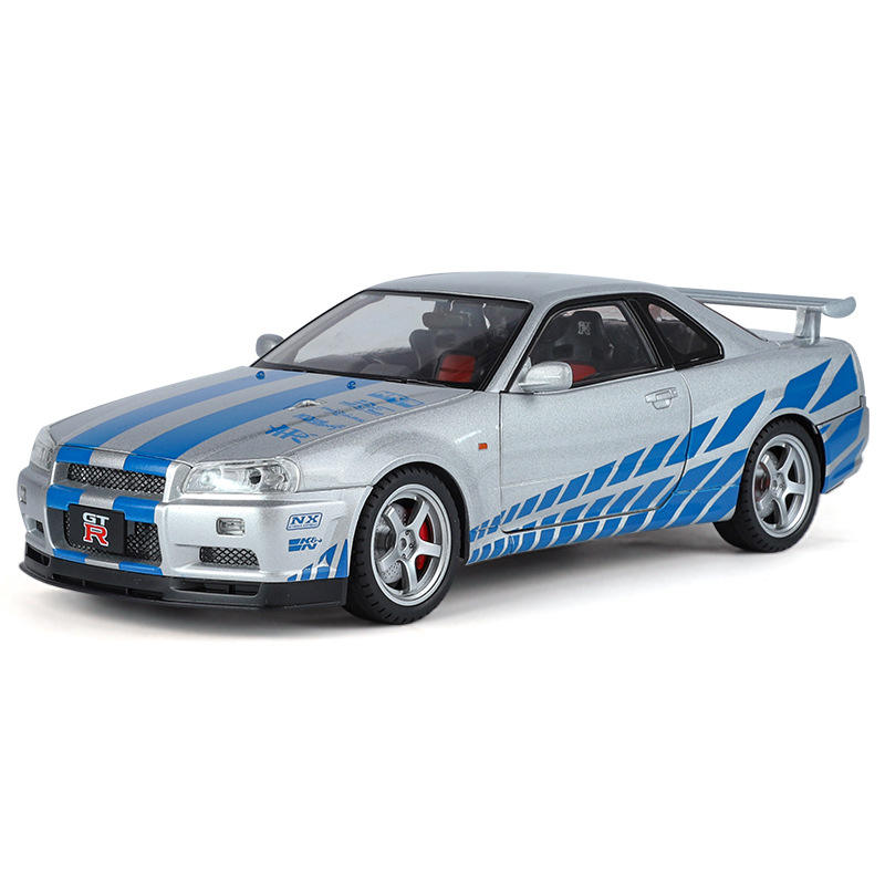 超大号1:18GTR街车版仿真合金车模型男孩礼物收藏玩具外贸热