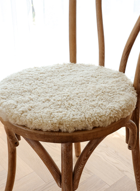 小沙卷椅垫纯羊毛坐垫羊毛沙发垫地毯餐椅垫卷毛皮毛圆形垫方垫毯