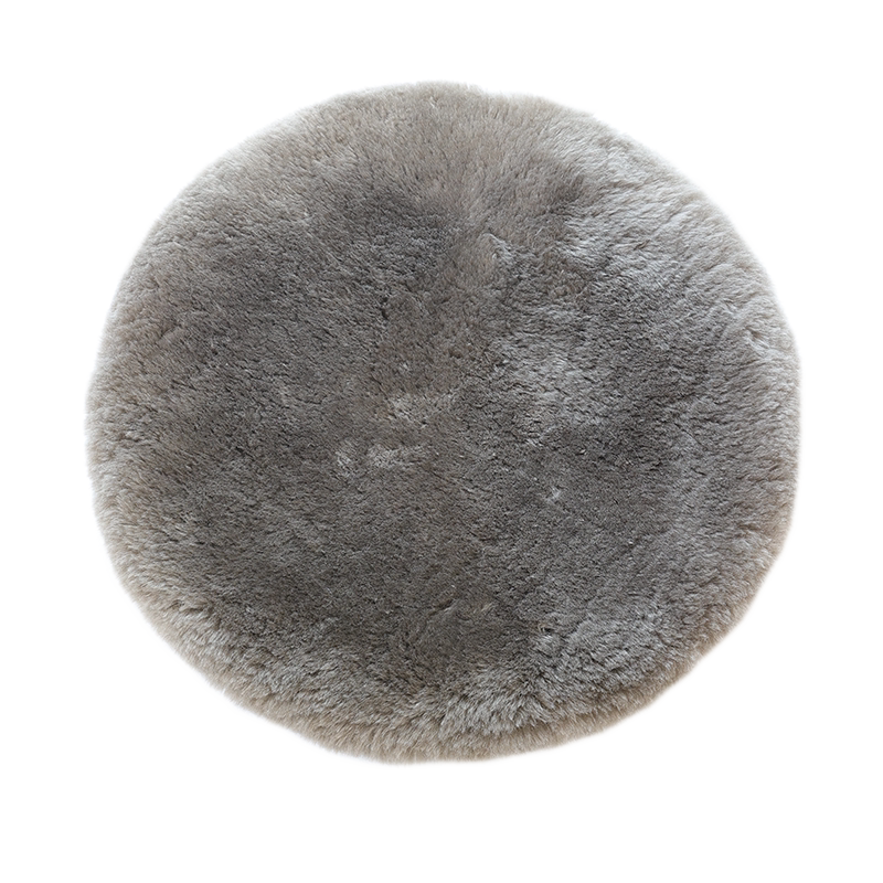 小沙羊剪绒羊毛椅垫圆形椅垫纯羊毛沙发垫地毯坐垫短羊毛圆形垫子