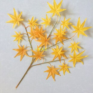 仿真红枫叶梧桐叶装饰假叶子绿植园林工程假树叶塑料树枝彩色树叶