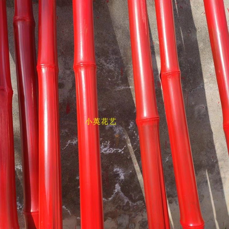 仿真红色竹子盆景装饰