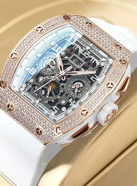 德国新款布加迪全自动机械手表理查名正品牌德男士腕表夜光满钻表