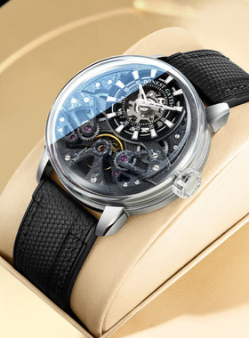 布加迪手表2025年新款全自动机械表男士时尚腕表轻奢碳纤维防水表