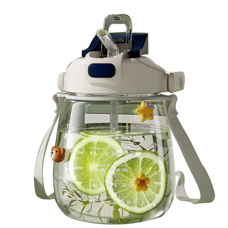 2000ml大容量水杯女生耐高温吸管大肚杯子太空杯健身运动水壶瓶男