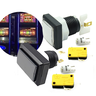 宝联长方形按钮带灯微动开关游艺机音游按键开关控制台场地游戏厅