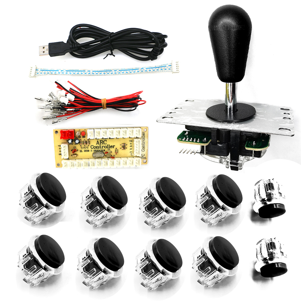 新手摇杆diy套件小八向仿三和摇杆卡式按钮按键小黄板芯片无焊接