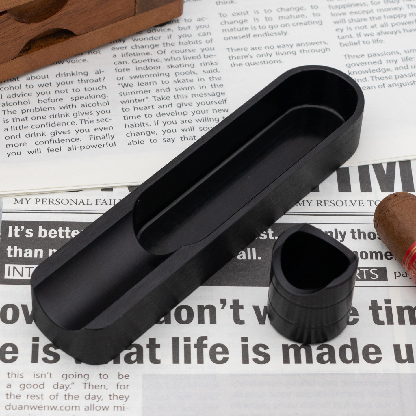 雪茄烟灰缸金属烟托架雪茄专用便捷个性创意家用复古便携式烟缸