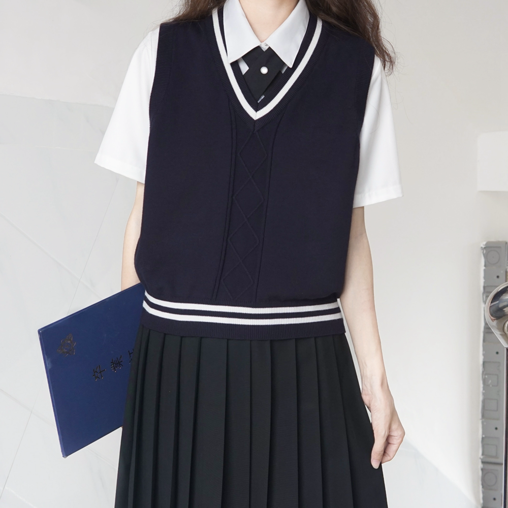 刺篇jk制服修身针织马甲背心毛衣