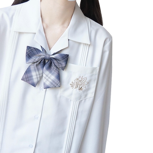 【刺篇原创】刺翎樱 JK制服正版刺绣开襟长袖黑白衬衫春秋新款女