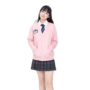 【刺篇】JK制服日系纯色学院风宽松毛衣针织开衫校供基础款外套女