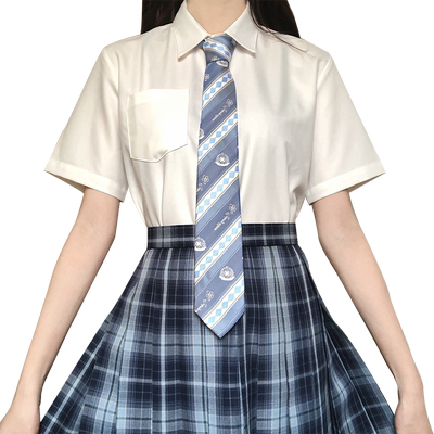 刺篇原创jk制服基础黑白短袖衬衫