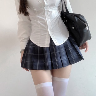 【刺篇】西子JK制服裙正版蓝色高腰百褶半身裙女校供感短格裙春秋