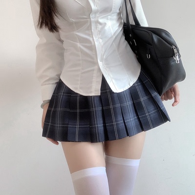 【刺篇】西子JK制服裙正版蓝色高腰百褶半身裙女校供感短格裙春秋