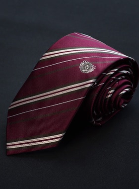 【刺篇】jk/dk制服原创设计刺绣学院风红色条纹衬衫领带男女新款