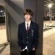 dk制服原创学院风西服上衣男生西装 刺篇 外套毕业学生西服套装