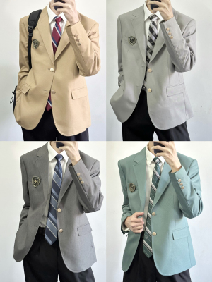 【刺篇】正版dk男生制服西装外套灰色驼色日系学生西服正装全套装