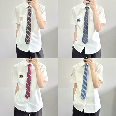【刺篇】原创DK制服正版日系短袖刺绣白色衬衫男夏季学生衬衣新款