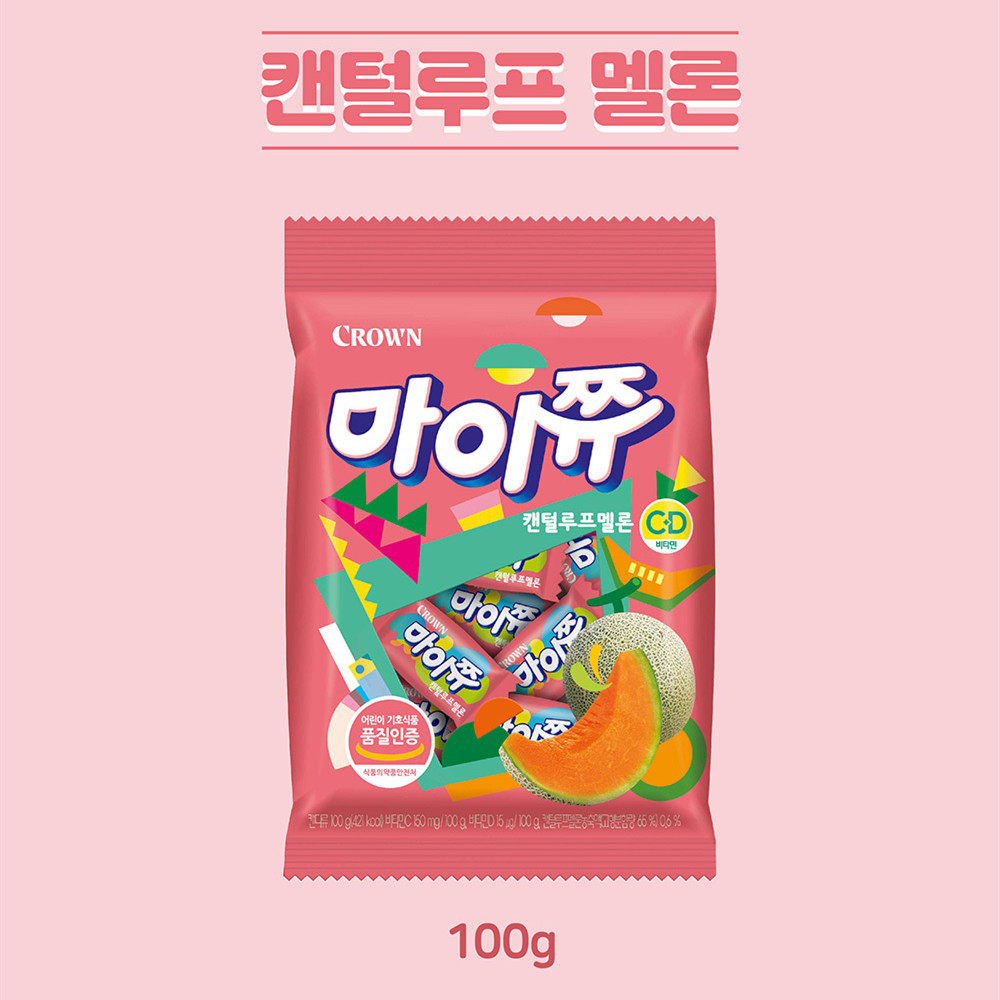 韩国进口零食品可瑞安酸甜水果味软糖哈密瓜味糖果零食 100g