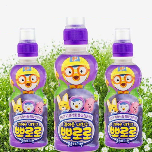 韩国进口食品 paldo八道我的可爱朋友宝露露饮料235ml【蓝莓味】