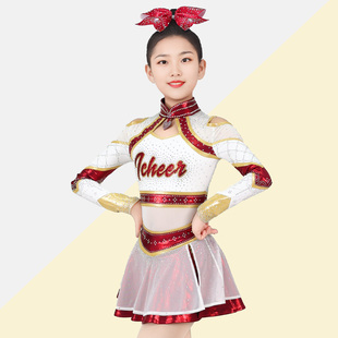 儿童啦啦操演出服新款校园拉拉队表演服六一运动会啦啦队表演服装